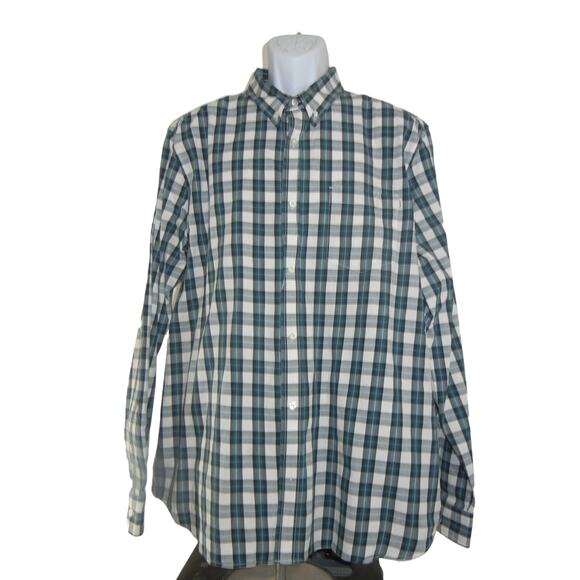 Timberland Shirt Men's XXL 2XL Regular Fit Button Up  Green Long‎ Sleeve Cotton - Picture 1 of 8